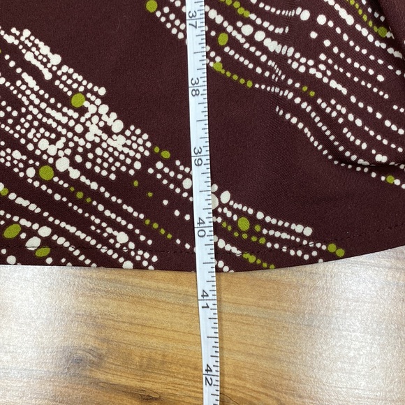 Anne Klein New York faux wrap midi dress Size 8 brown, green, white - Picture 11 of 11
